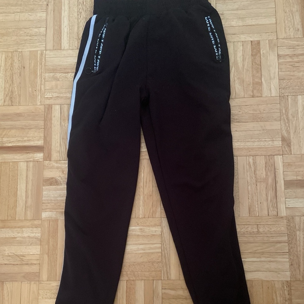 LC Trendz Black Joggers with White Accents